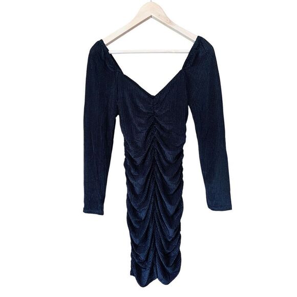 MinkPink Chaima‎ Ruched Mini Dress in Black Size S - Picture 5 of 12